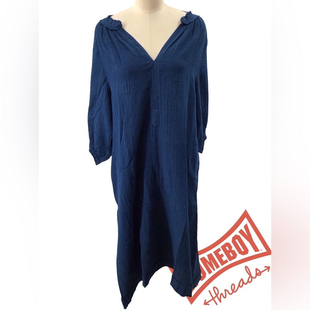 Ocean+Main Navy Gauze Dress
